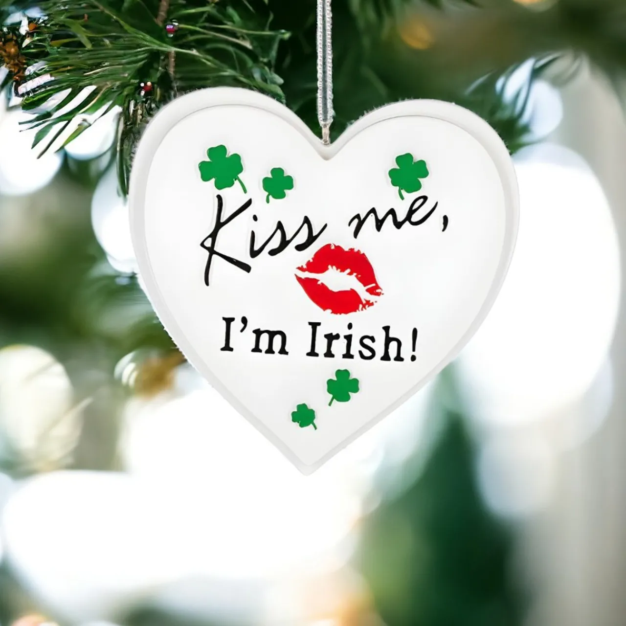 Kiss Me, Im Irish Heart Ornament< Sale