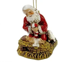 Kneeling Santa Religious Ornament - The Christmas Loft< Outlet