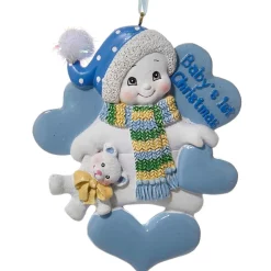 - Personalized Blue Baby's 1st Christmas Snowman Ornament | The Christmas Loft<Kurt Adler Discount
