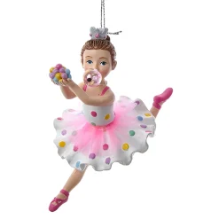 Bubblegum Ballerina Ornament, 5" E0888<Kurt Adler Sale