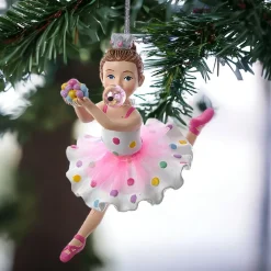 Bubblegum Ballerina Ornament, 5" E0888<Kurt Adler Sale