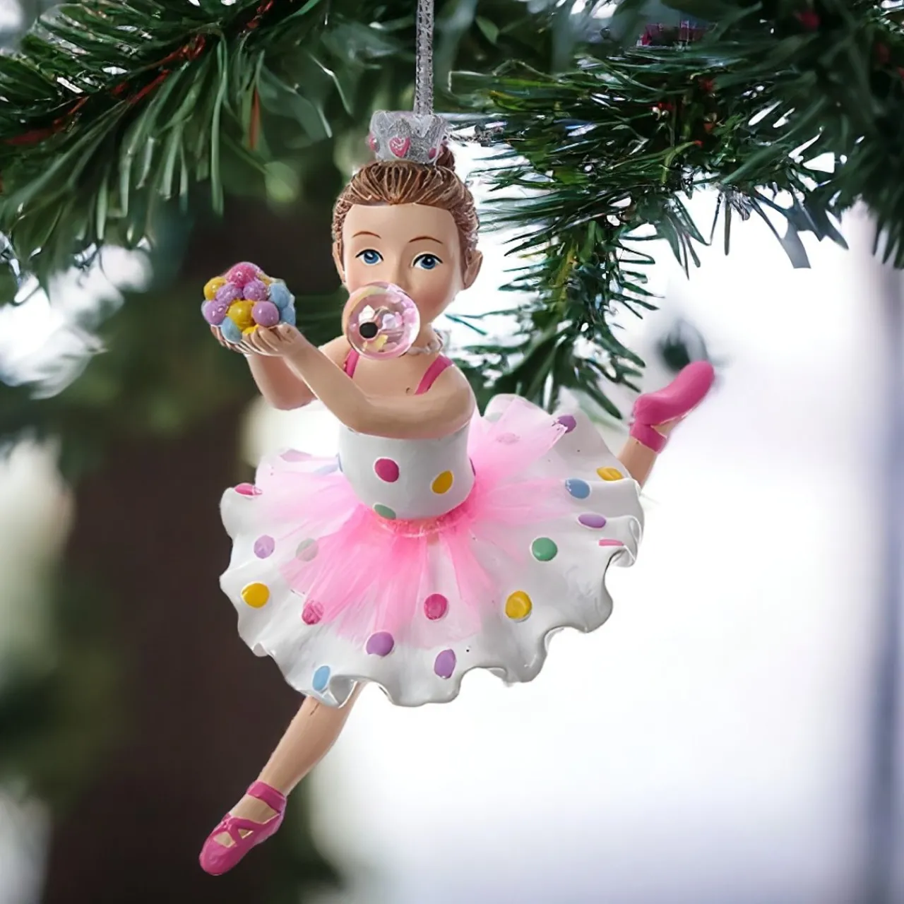 Bubblegum Ballerina Ornament, 5" E0888<Kurt Adler Sale