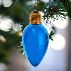 Classic Light Blue C7 Bulb Glass Ornament 4.5" F2298<Kurt Adler Sale