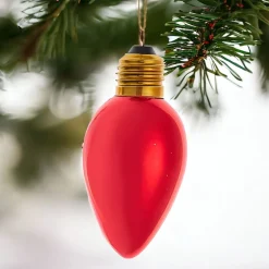 Classic Red C7 Bulb Glass Ornament 4.5" F2298<Kurt Adler Hot
