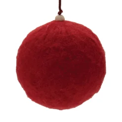 Large Red Felted Ball Ornament< Sale