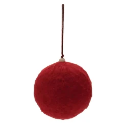 Large Red Felted Ball Ornament< Sale