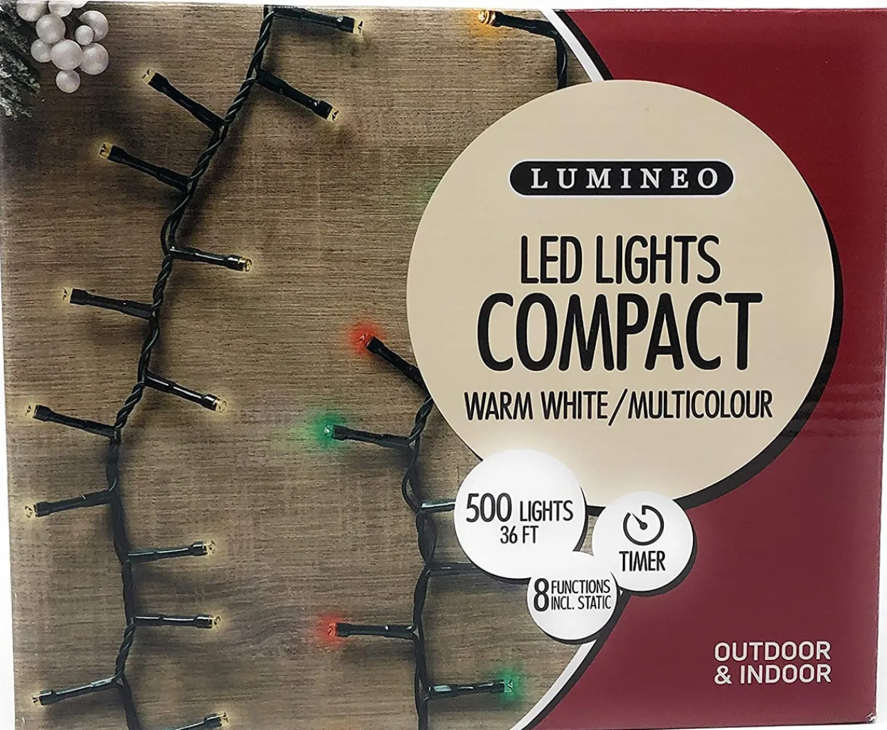LED Color Changing Light Set - Turns from Warm White to Multi, on a Green Wire<Lumineo Fashion