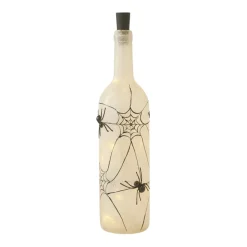 LED Frosted Glass Spider Web Bottle< Clearance