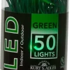 50 LED 5MM Green Lights Green Wire   | The Christmas Loft<Kurt Adler New
