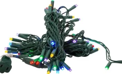 50 LED 5MM Multi-Color Frost Lights Green Wire   | The Christmas Loft<Kurt Adler New