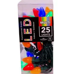 25 LED Multi-Color Pear C7 Shaped Lights With Green Wire | The Christmas Loft<Kurt Adler New