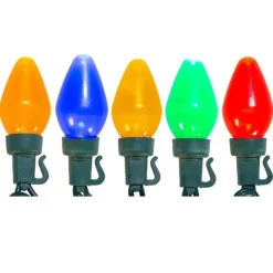 25 LED Multi-Color Pear C7 Shaped Lights With Green Wire | The Christmas Loft<Kurt Adler New