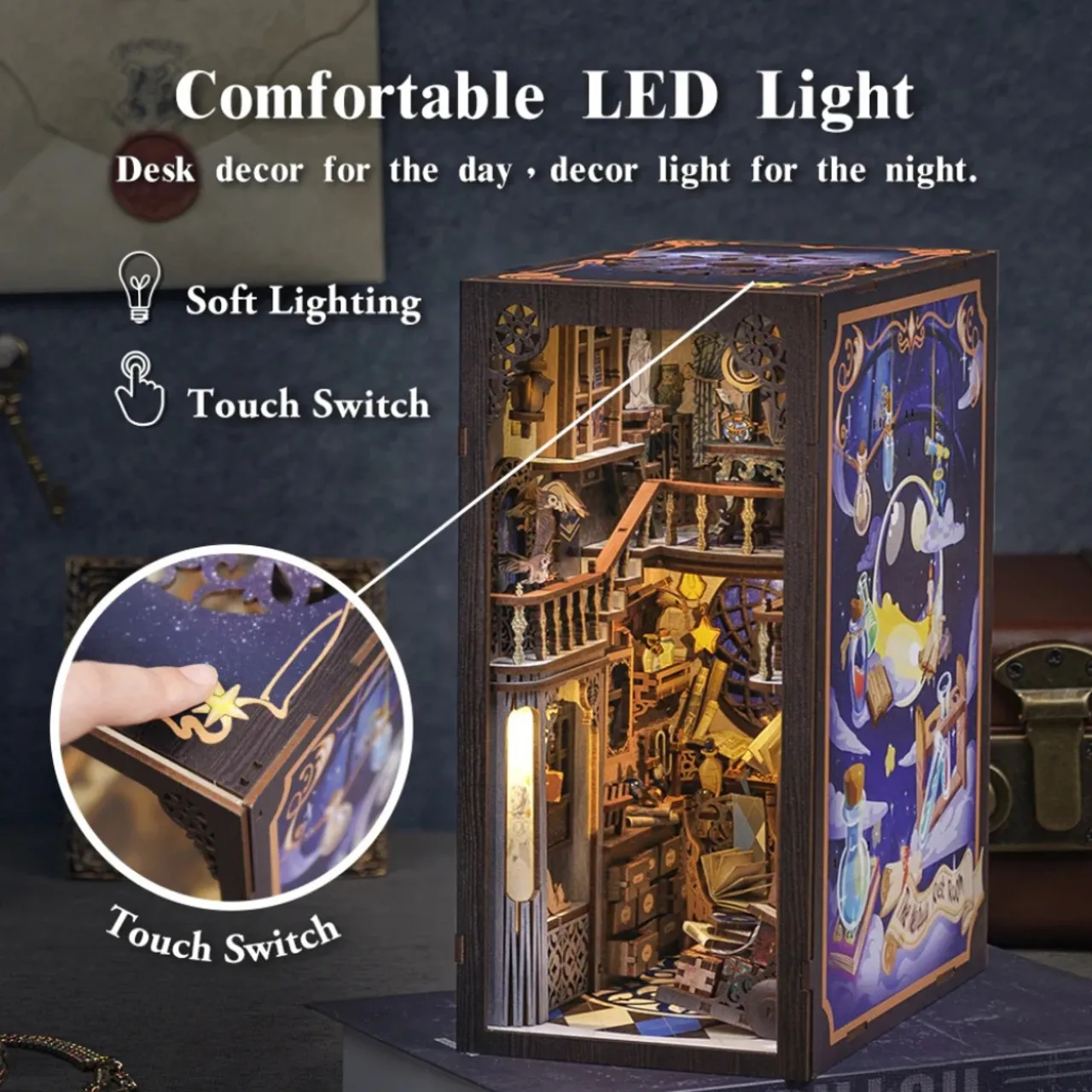 LED Nebula Common Room Book Nook Miniature Kit< Online