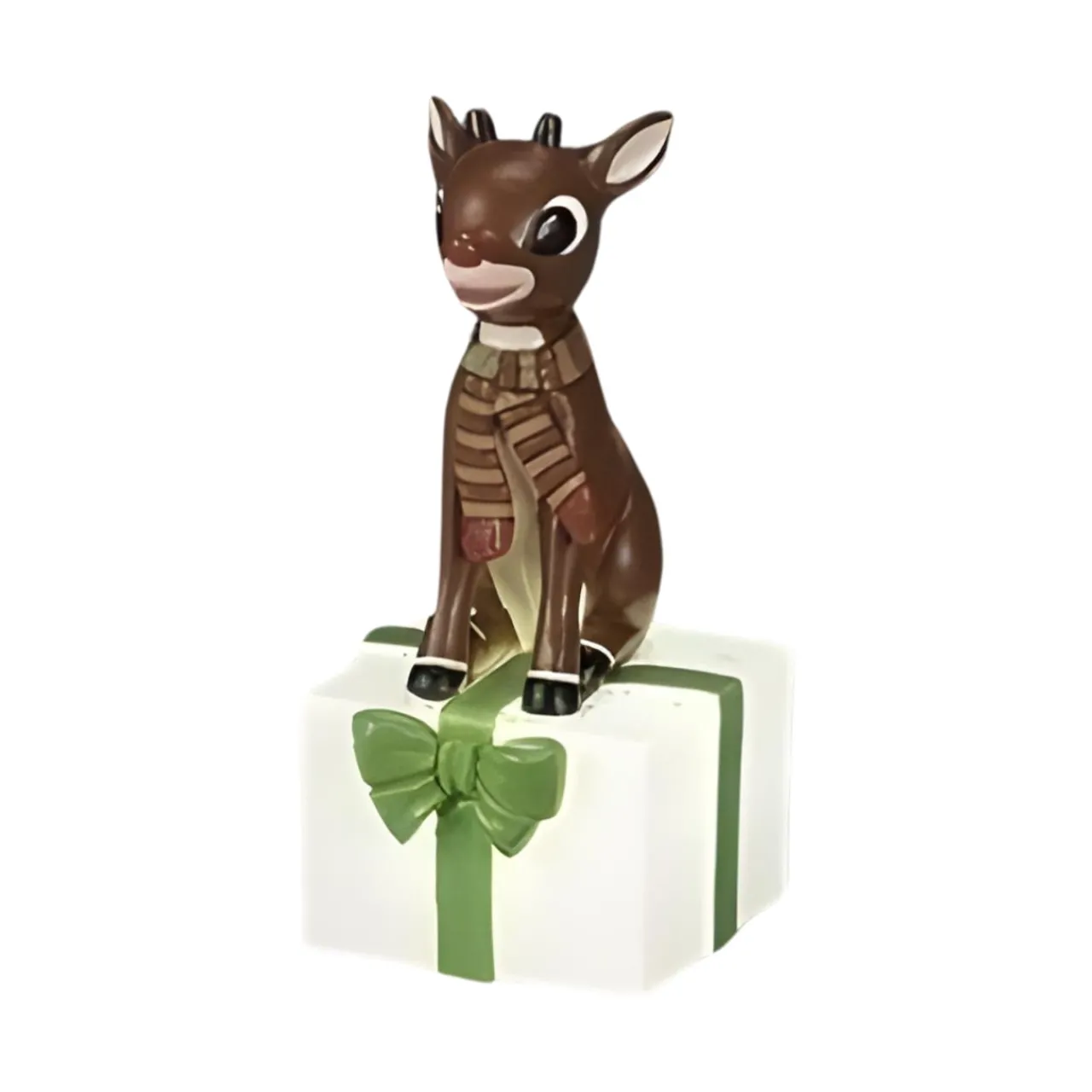 LED Rudolph the Red-Nosed Reindeer on Present Figurine< Outlet