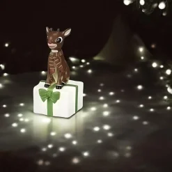 LED Rudolph the Red-Nosed Reindeer on Present Figurine< Outlet