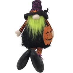 LED Sitting Gnome With Green Beard and Pumpkin | The Christmas Loft< Sale