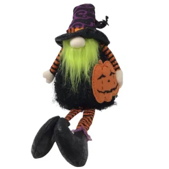 LED Sitting Gnome With Green Beard and Pumpkin | The Christmas Loft< Sale