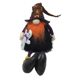 LED Sitting Gnome With Orange Beard | The Christmas Loft< Clearance