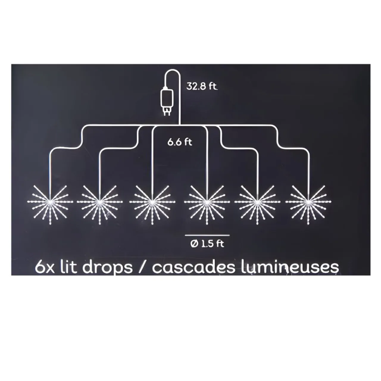 LED Tree Polestar - 432 Warm White Flashing Lights, 6 Lit Drops<Lumineo Online