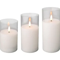 LED White Candle Set Of 3 - The Christmas Loft<Lumineo Best