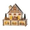 LED Wood House With Santa Scene<Lumineo Clearance
