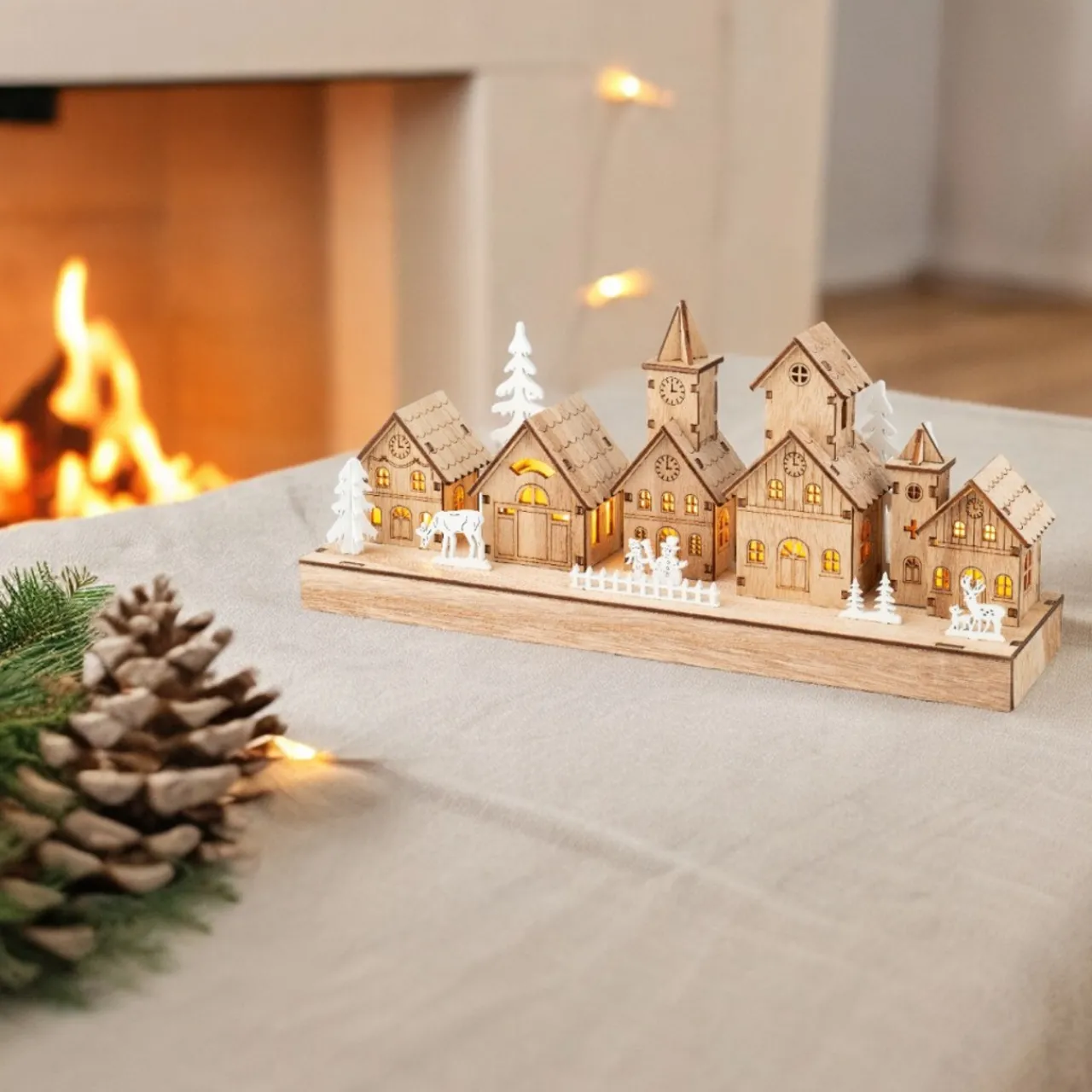 LED Wood Village Center Scene<Lumineo Hot
