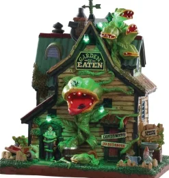 Spooky Town Garden of Eaten Nursery Exterior Lighted Building #95445<Lemax New