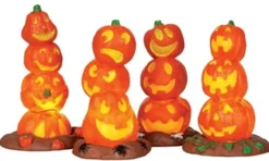 Spooky Town Light Up Pumpkin Stack Set of 4 #34623 | The Christmas Loft<Lemax Discount