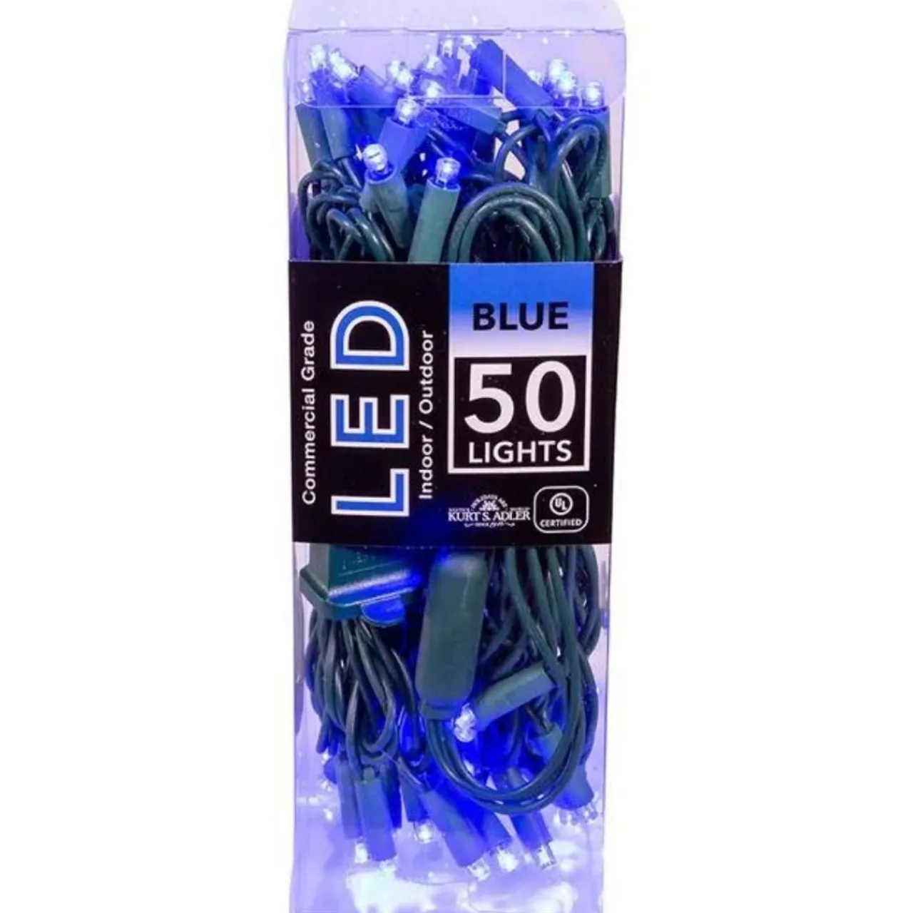 50-Light LED Blue Light Green Wire Set | The Christmas Loft<Kurt Adler Best