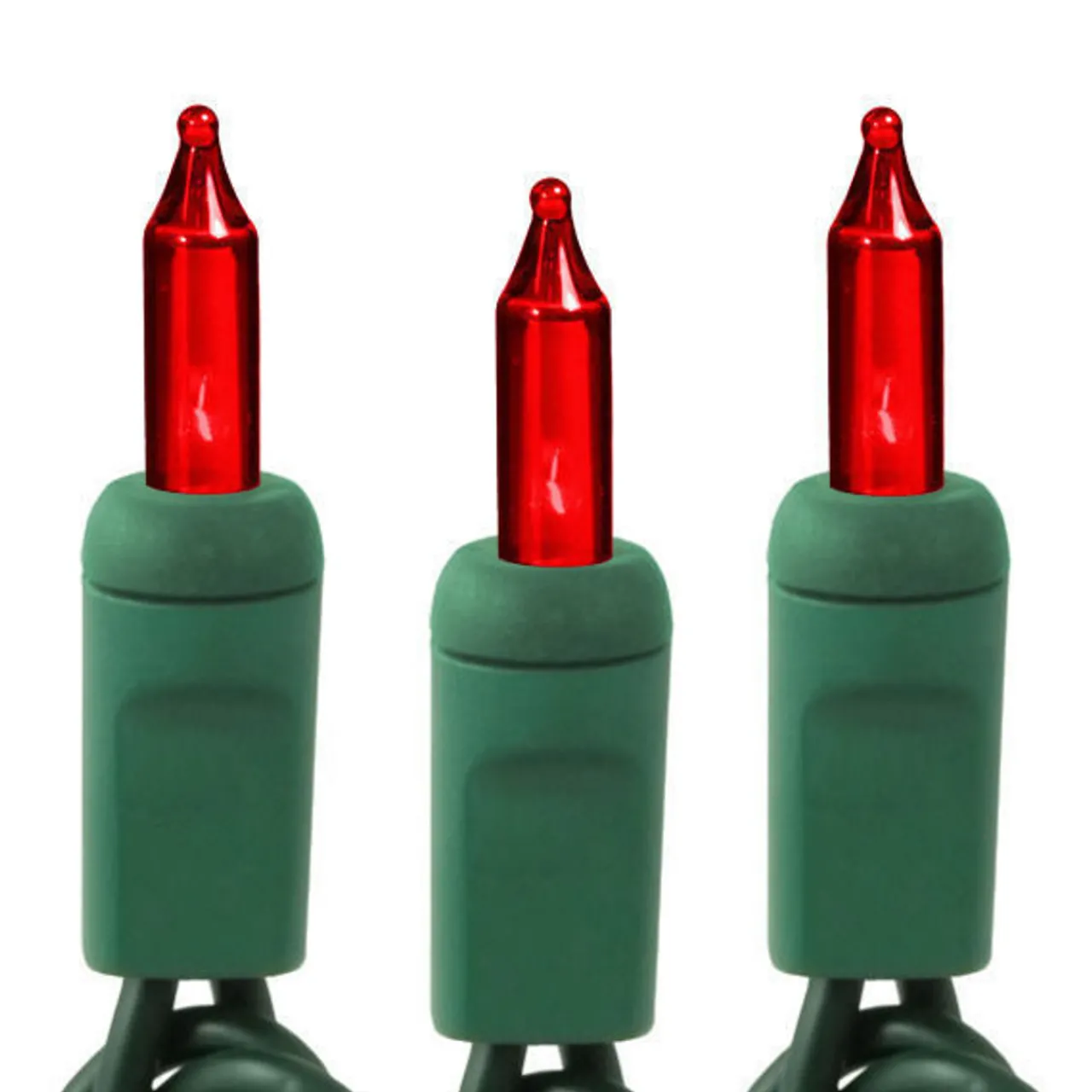 50 Light Red Incandescent Lights Green Wire | The Christmas Loft< Fashion
