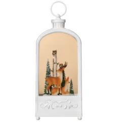 Light Up Shimmer Lantern w/Deer< Clearance