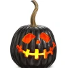 Lighted Black Jack O Lantern< New
