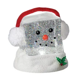 Lighted Cube Head Snowman Swirling Shimmer< Discount