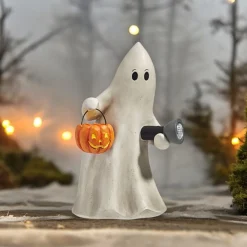 Lighted Ghost with Flashlight Figurine< Sale