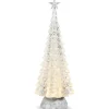 Lighted Silver Tree with Swirling Glitter< Outlet