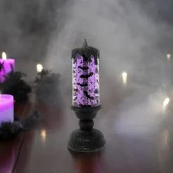 Lit Bat Candle With Purple Swirl Glitter< Best
