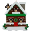 Log Cabin Bears Family of 4 Personalized Ornament< Best