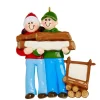 Log Couple Personalized Ornament< Hot