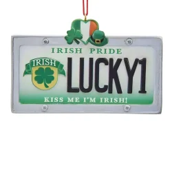 Lucky1 Irish License Plate Hanging Ornament<Kurt Adler Clearance