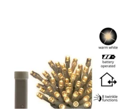 96 LED Battery Durawise Battery Light Set- WHITE WIRE<Lumineo Best