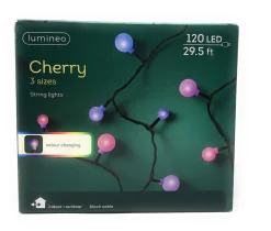 120 LED Color Changing Cherry Lights Black Wire | The Christmas Loft<Lumineo New