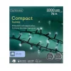 1000 LED Cool White Christmas Compact Lights Set, Green Wire 74 Feet<Lumineo New