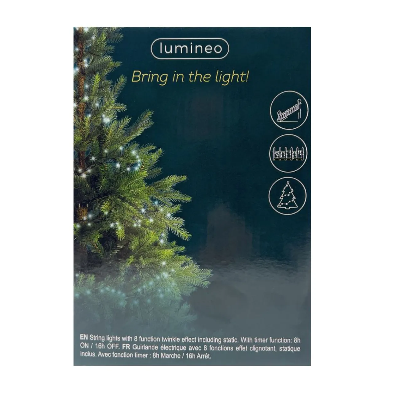 1000 LED Cool White Christmas Compact Lights Set, Green Wire 74 Feet<Lumineo New