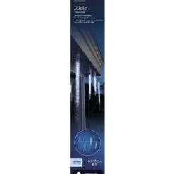 6 LED Cool White Snowing Icicle Lights Transparent Wire - The Christmas Loft<Lumineo Fashion