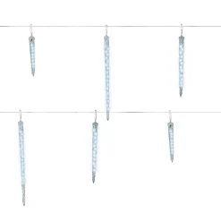 6 LED Cool White Snowing Icicle Lights Transparent Wire - The Christmas Loft<Lumineo Fashion