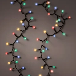 120 LED Multi Color Cherry Lights Black Wire - The Christmas Loft<Lumineo Sale