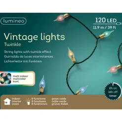 120 LED Multicolor Vintage Twinkle Lights<Lumineo New