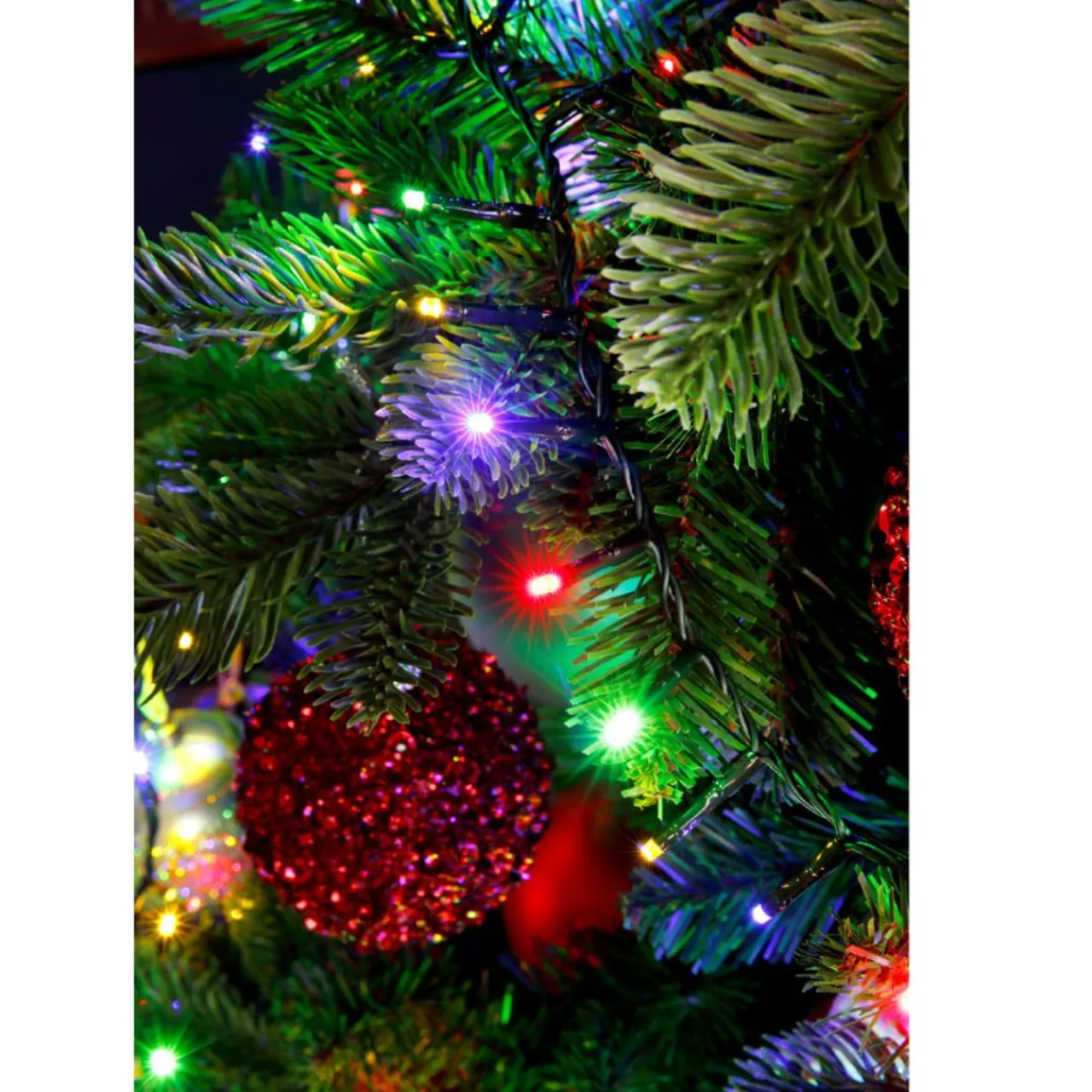 1000 LED Multi-Colored Christmas Compact Lights Set, Green Wire 74 Feet<Lumineo Outlet