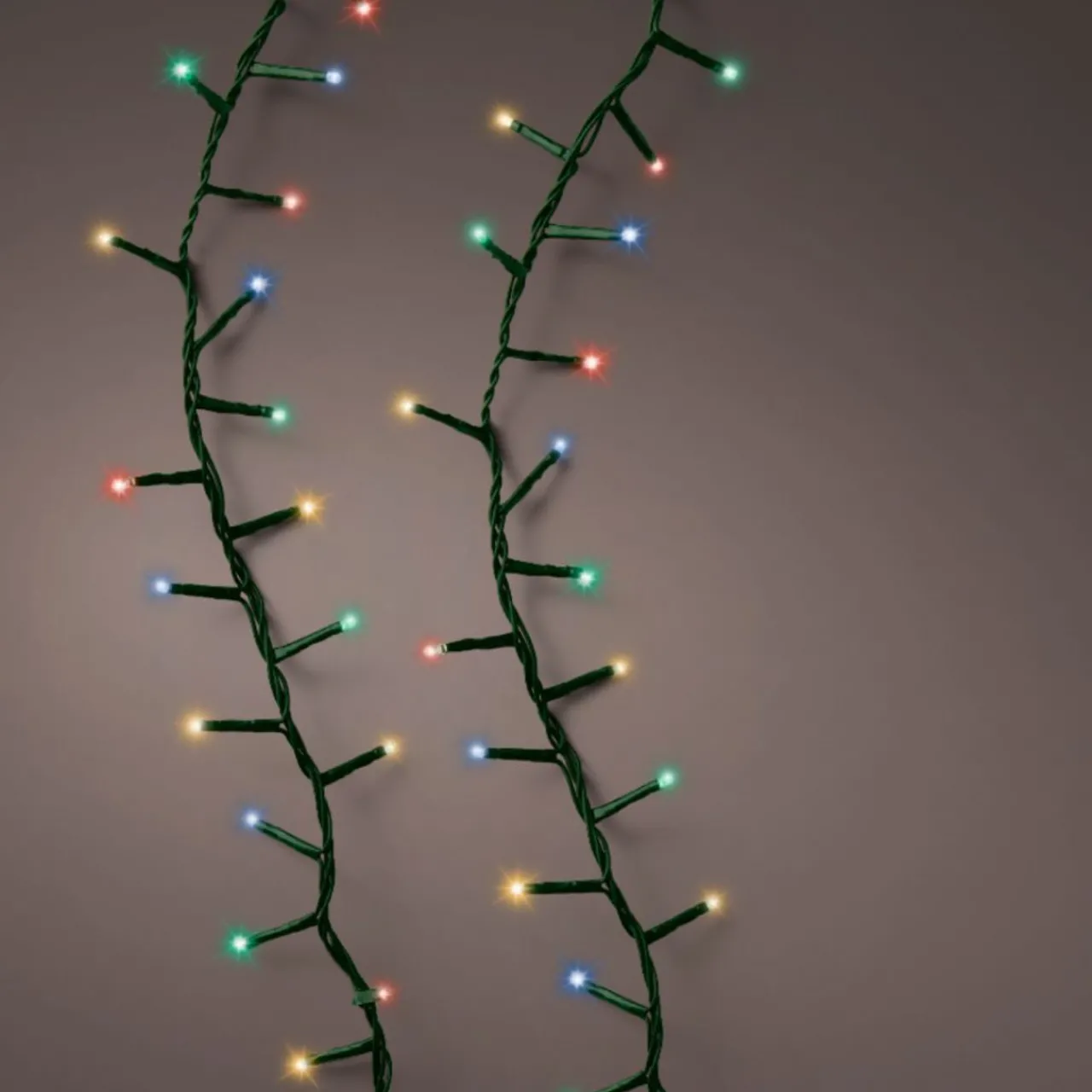 1000 LED Multi-Colored Christmas Compact Lights Set, Green Wire 74 Feet<Lumineo Outlet