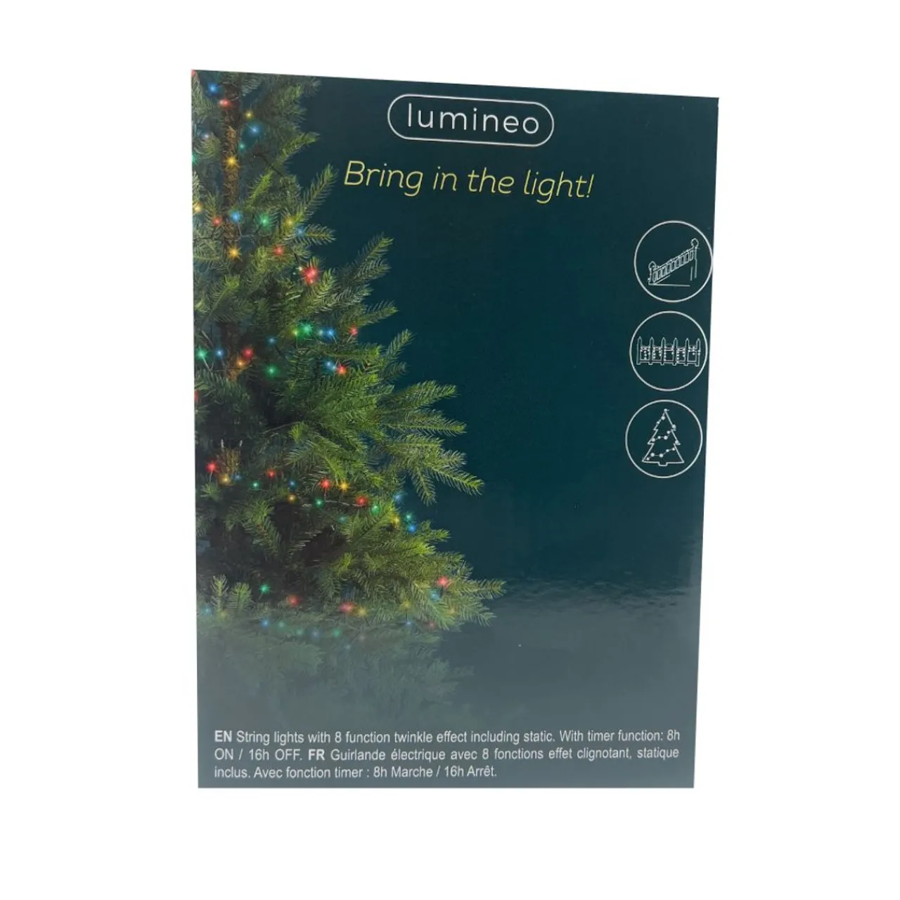 1000 LED Multi-Colored Christmas Compact Lights Set, Green Wire 74 Feet<Lumineo Outlet